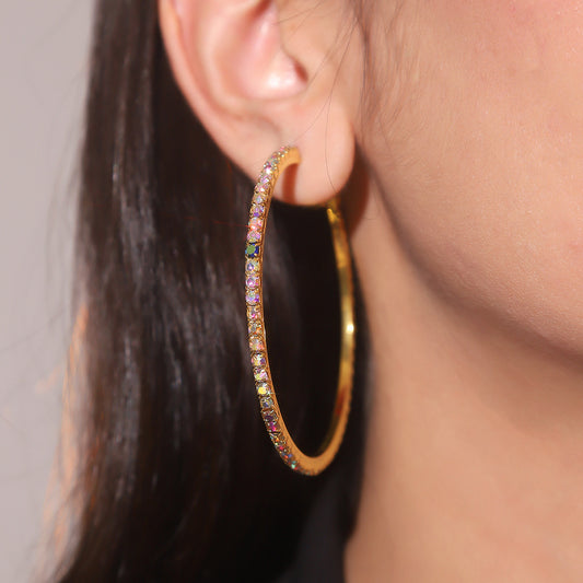 Europe and the United States hot selling personality exaggerated ear ring women simple fashion diamond big circle earrings earrings
