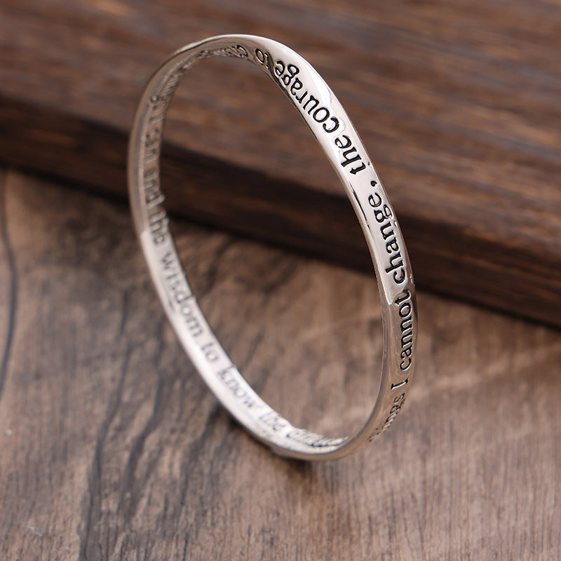 Popular English famous quote lettering closed bracelet, retro Mobius high-end men's and women's versatile bracelet