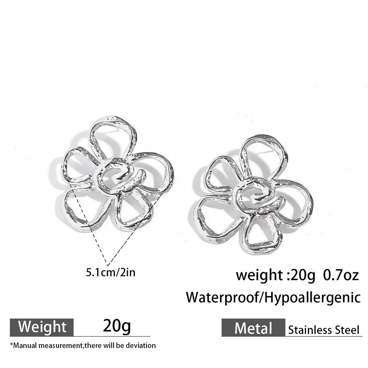 Malt European and American fashion hollow flower earrings stud earrings women's opening design ring rings holiday style earrings
