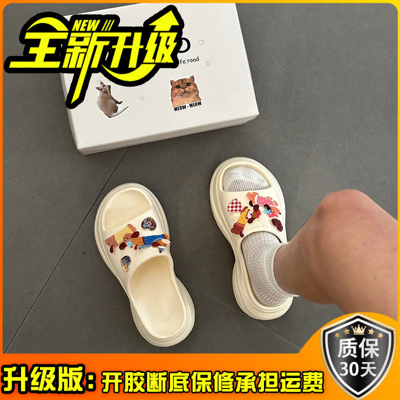 Fashion tribe summer island slippers women's outerwear spring and summer explosion EVA thick-bottomed beach one-word drag