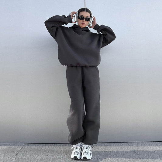 Cross-border sweater set autumn and winter new women's casual comfortable sports style hoodie pants sweater set  suits