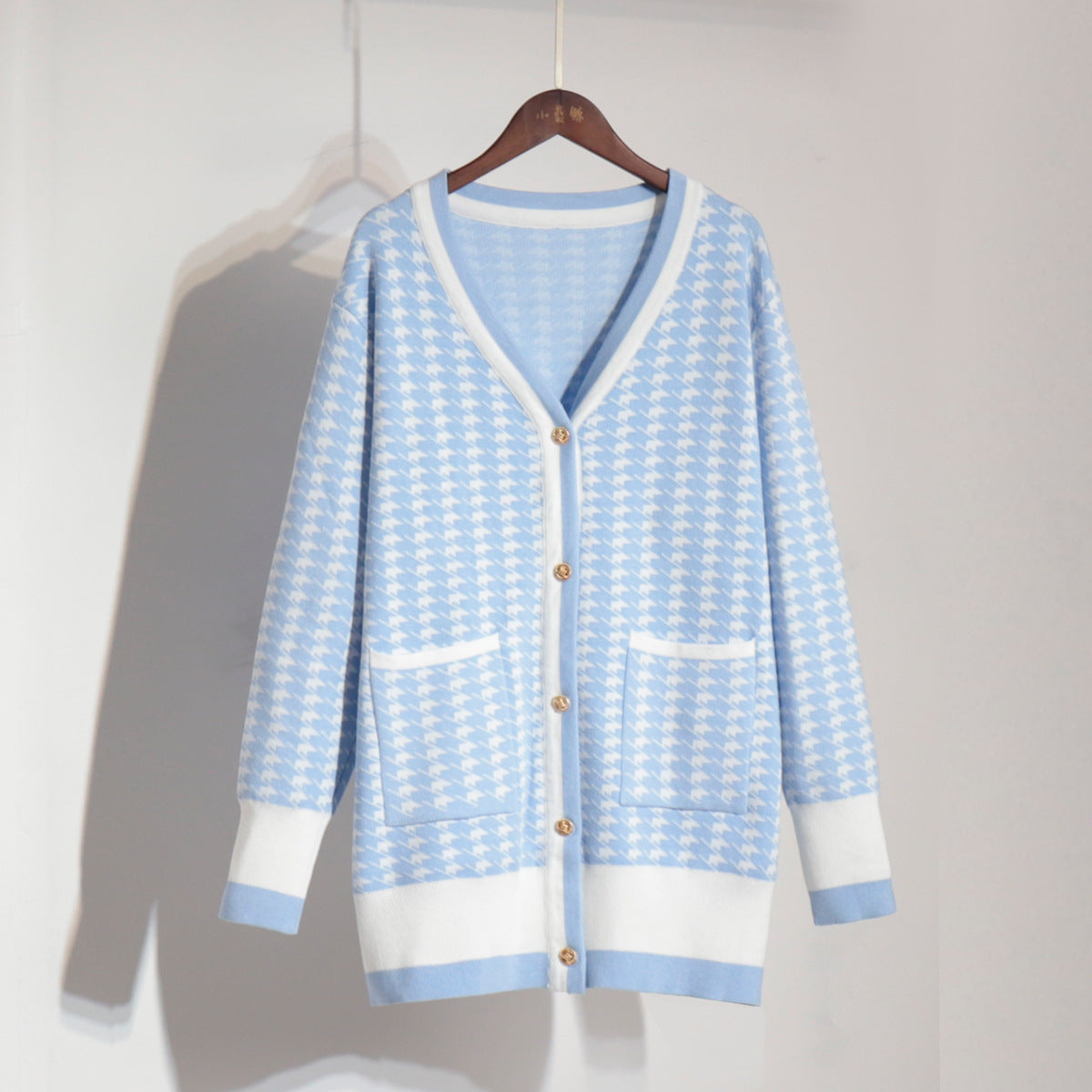 Qiandongge sweater cardigan European, American autumn and winter new elegant women's French loose sweater cardigan