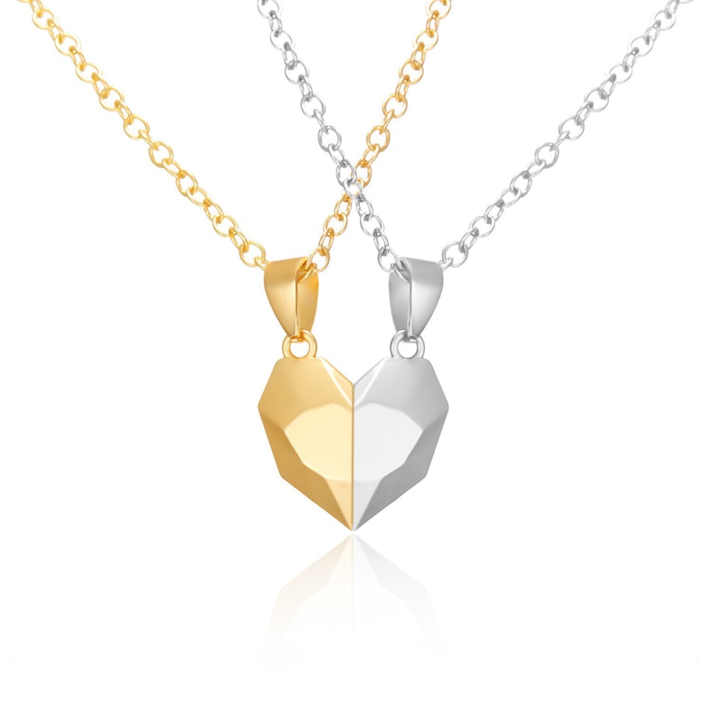 Dragon and Explosive Couple Love Item Magnet Necklace, Wishing Stone Pendant Heartbreak Clavicle Chain Heart Necklace