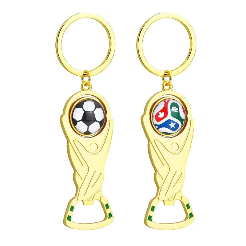 Manufacturer   2026 US-Canada-Mexico Football Cup Trophy Key Chain Bottle Opener Key Chain Pendant Football Hercules Cup Rotatable Fans Small G   kitchen gadgets