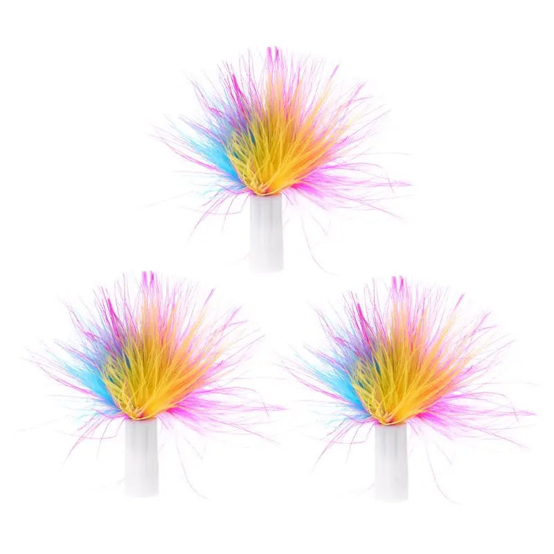 367A 3Pcs/Pack for Cat Feather Toy Replacements Electric Flutter Rotating Feather Refills for Cat Teaser Toy Replacements Fea