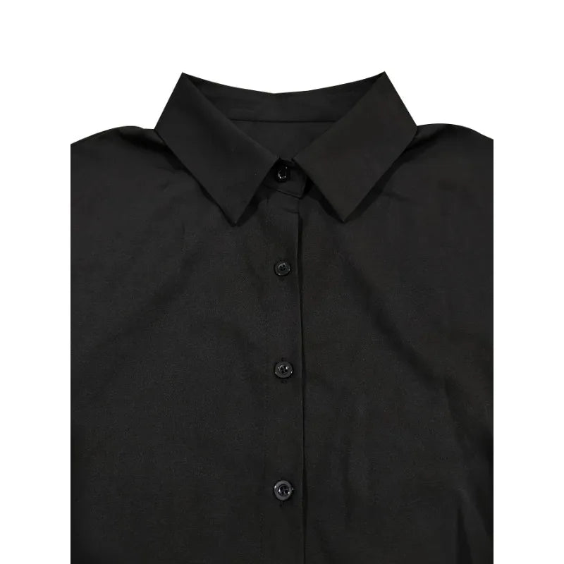 Plus Size Women's New Autumn Fashion Solid Color Lapel Button Casual Comfortable Versatile Long Shirt t-shirts