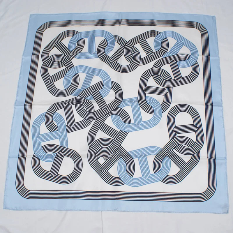 Large Square 100% Real Silk Scarf Foulard 35"x35" Womens Fashion Printed Silk Shawl Poncho Cape