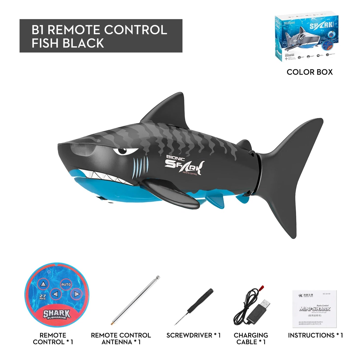 RC Shark Spray Water Electric Whale Kids Toy Remote Control Dolphin Animal Bath Tub Pool Simulation Submarine Fish Game