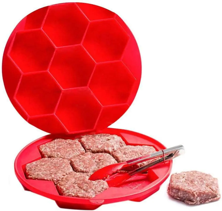 Manufacturer   8 Hole Silicone Hamburger Press Mold Non Stick Burger Patty Maker Freezer Container Kitchen BBQ Food Shaper Meal Prep Tool   kitchen gadgets
