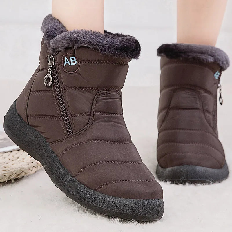 Manufacturer   Women's Boots Women's Ankle Boots With Fur Winter Shoes Women Low Heels Winter Boots Snow Waterproof Botas Mujer Winter Footwear   boots