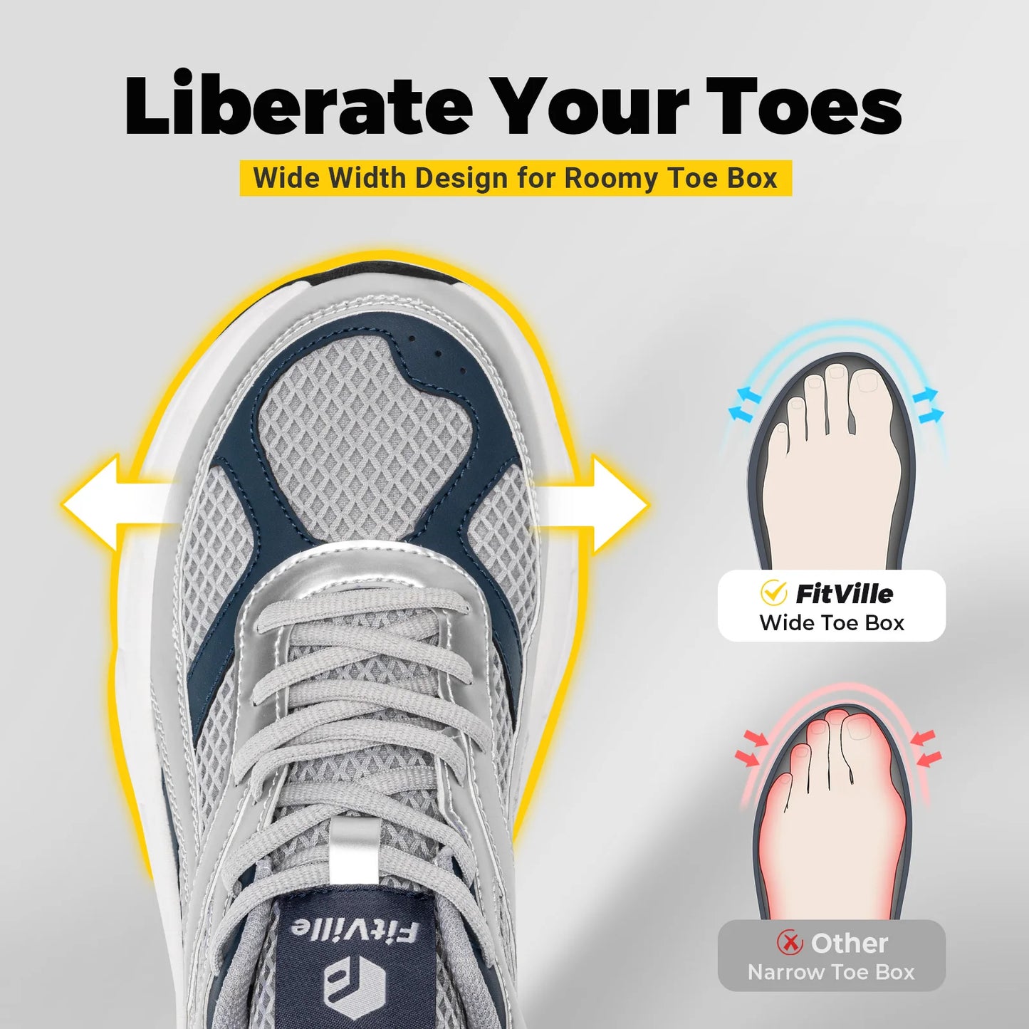 Manufacturer   Fittington Men's Walking Shoes Extra Wide Comfort Sneakers Non Slip Trainers Man Shoes With Arch Support For Flat Feet Plantar    Sneakers