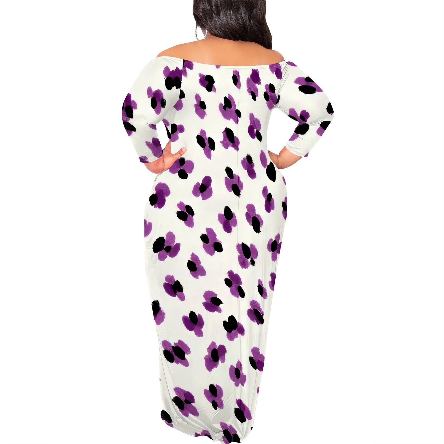 Maxi Dress for Women V Neck Casual 3/4 Sleeve Wrap Sexy Long Dresses Floral with Belt