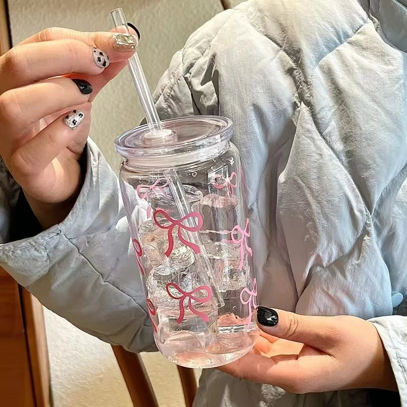 manufacturer  1 piece bow plastic cup, portable and handy, milk cup   Kitchen gadgets