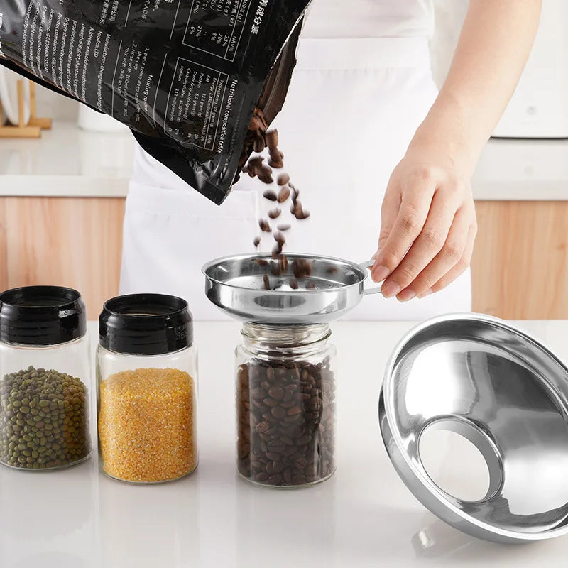 manufacturer  Stainless Steel Wide Mouth Funnel Canning Funnel Cup Jam Salad Dressing Hopper Filter For Jar Canned Filteroil Wine Water Spices   Kitchen gadgets