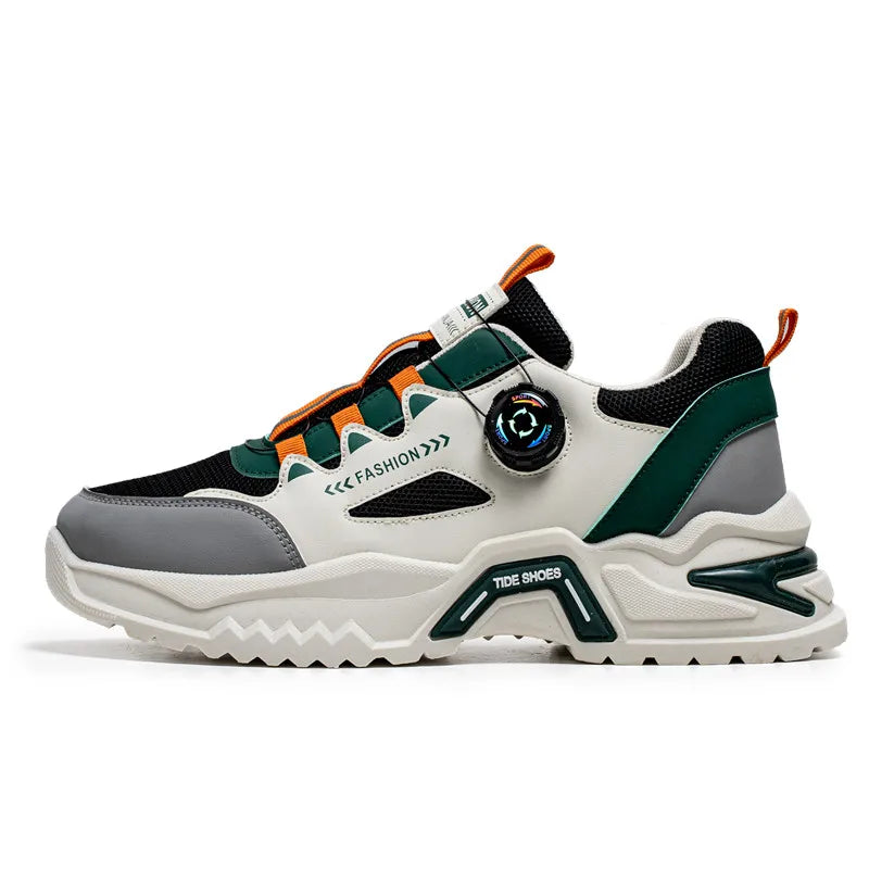 Manufacturer   Men's Korean rotating buckle fashion casual sports shoes four season soft soled non slip outdoor running shoes student sneakers    Sneakers