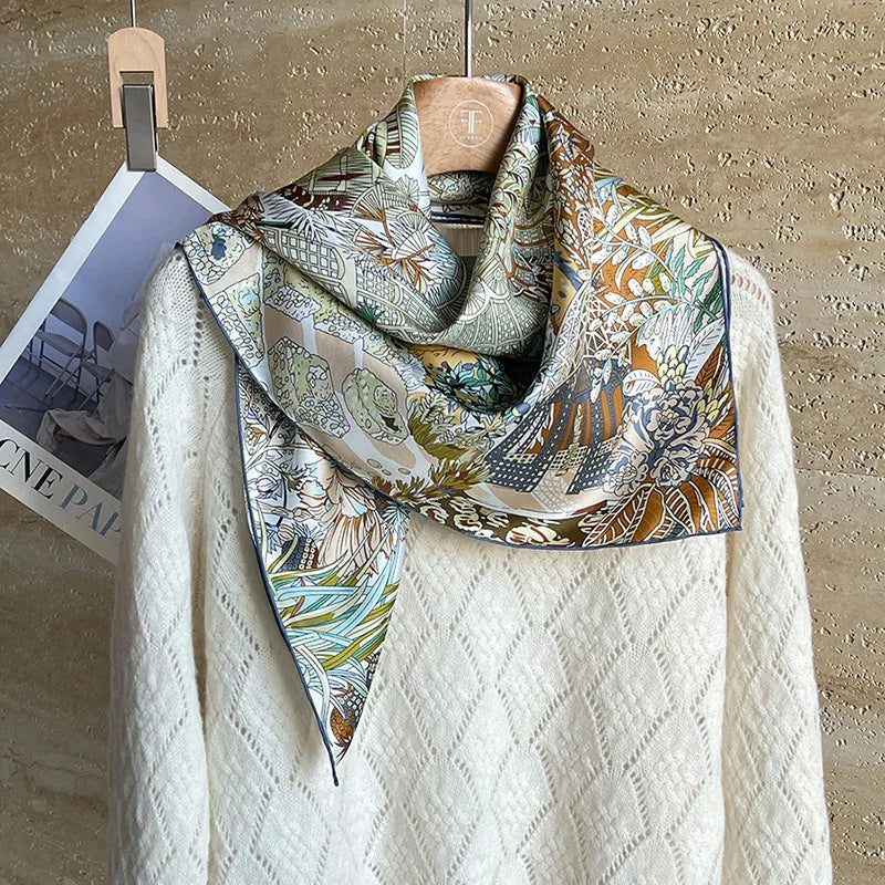 100% Twill Silk Scarf Neckerchief Necktie 90*90CM