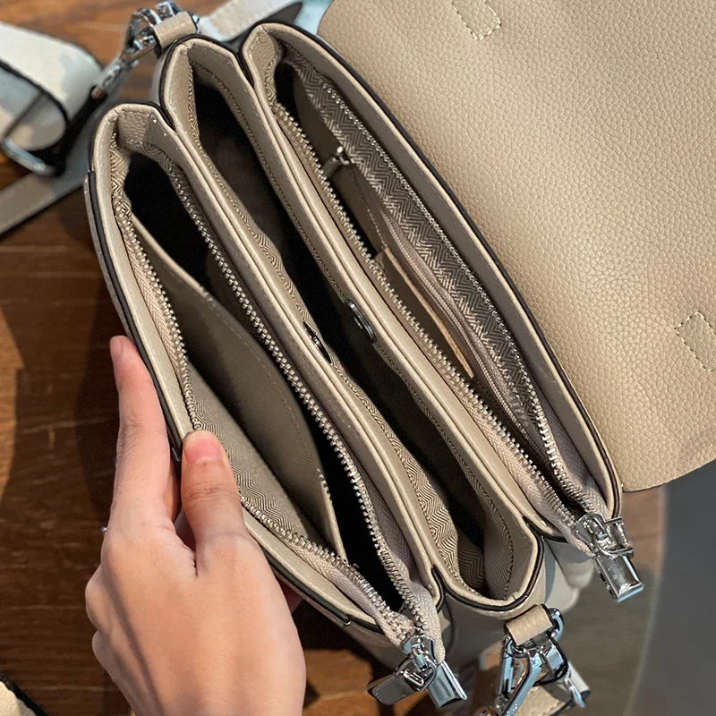 Women Bag Genuine Leather Lady Crossbody Shoulder Bag  Fashion Advanced Sense Handbag Female Real Leather Messenger