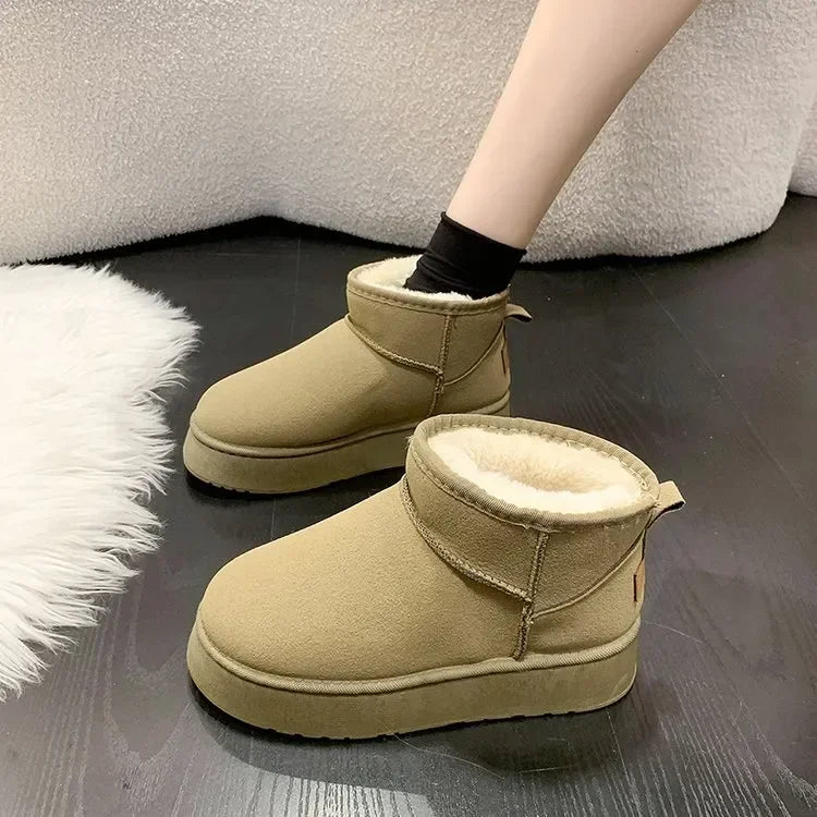 Manufacturer   Snow Boots Women Winter Keep Warm Fur Cotton Shoes Woman Faux Suede Slip-On Ankle Botas Padded Shoes   boots