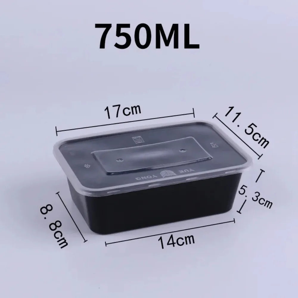 manufacturer  10PCS Plastic Disposable Food Containers Black Take out Containers With Lid for Salads Sandwiches Kitchen Fridge Storage Boxes   Kitchen gadgets
