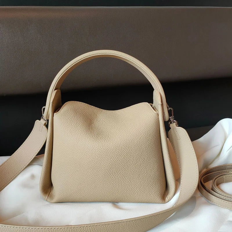 Famicare Luxury Soft Female Genuine Leather Shoulder Bag Women Messenger Bags Fashion Lady Shopping Square Handbag New
