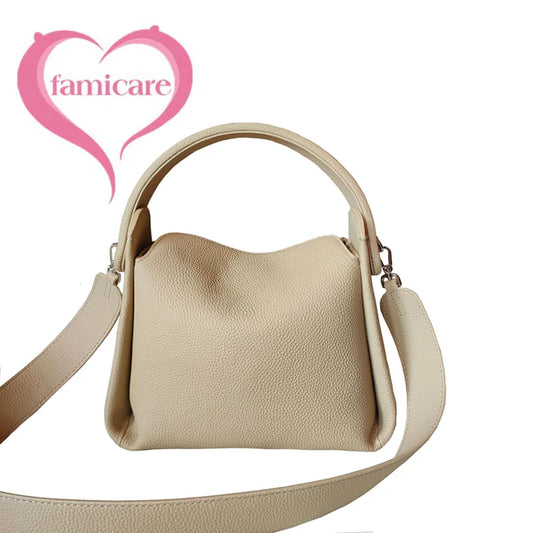 Famicare Luxury Soft Female Genuine Leather Shoulder Bag Women Messenger Bags Fashion Lady Shopping Square Handbag New