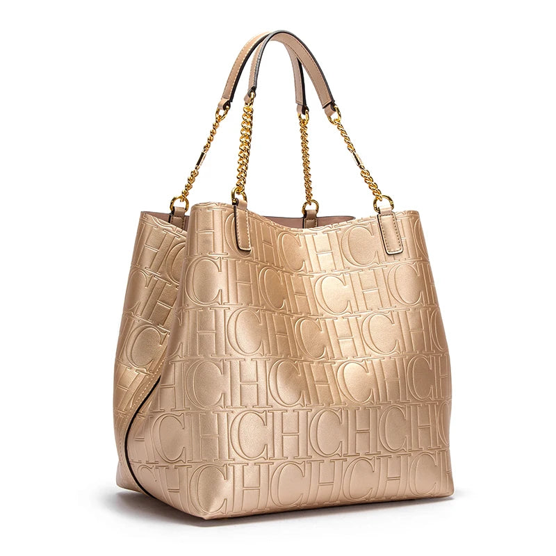 Fashionable Retro Women's New Solid Color Shoulder Bag Casual Large Capacity PU Material Women's New Handbag
