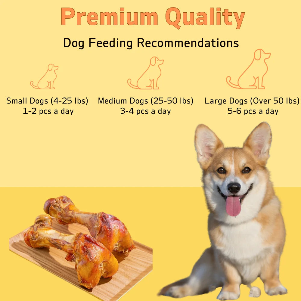 240g/8.46oz(2 Count x120g/4.23oz)6 Inch Beef Dog Bone for Aggressive Chewers, Large and Medium Breed Dog Treat, Natural dog food