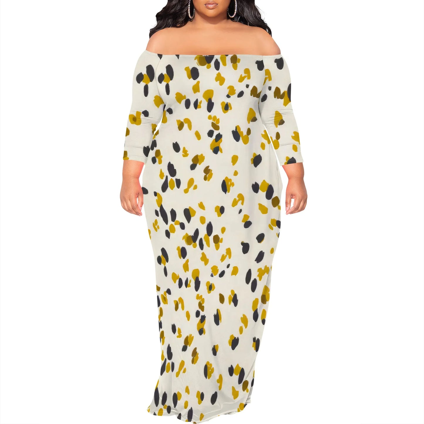 Maxi Dress for Women V Neck Casual 3/4 Sleeve Wrap Sexy Long Dresses Floral with Belt