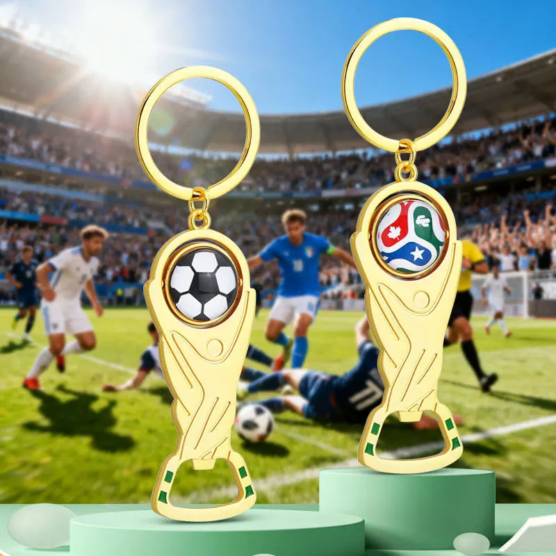 Manufacturer   2026 US-Canada-Mexico Football Cup Trophy Key Chain Bottle Opener Key Chain Pendant Football Hercules Cup Rotatable Fans Small G   kitchen gadgets