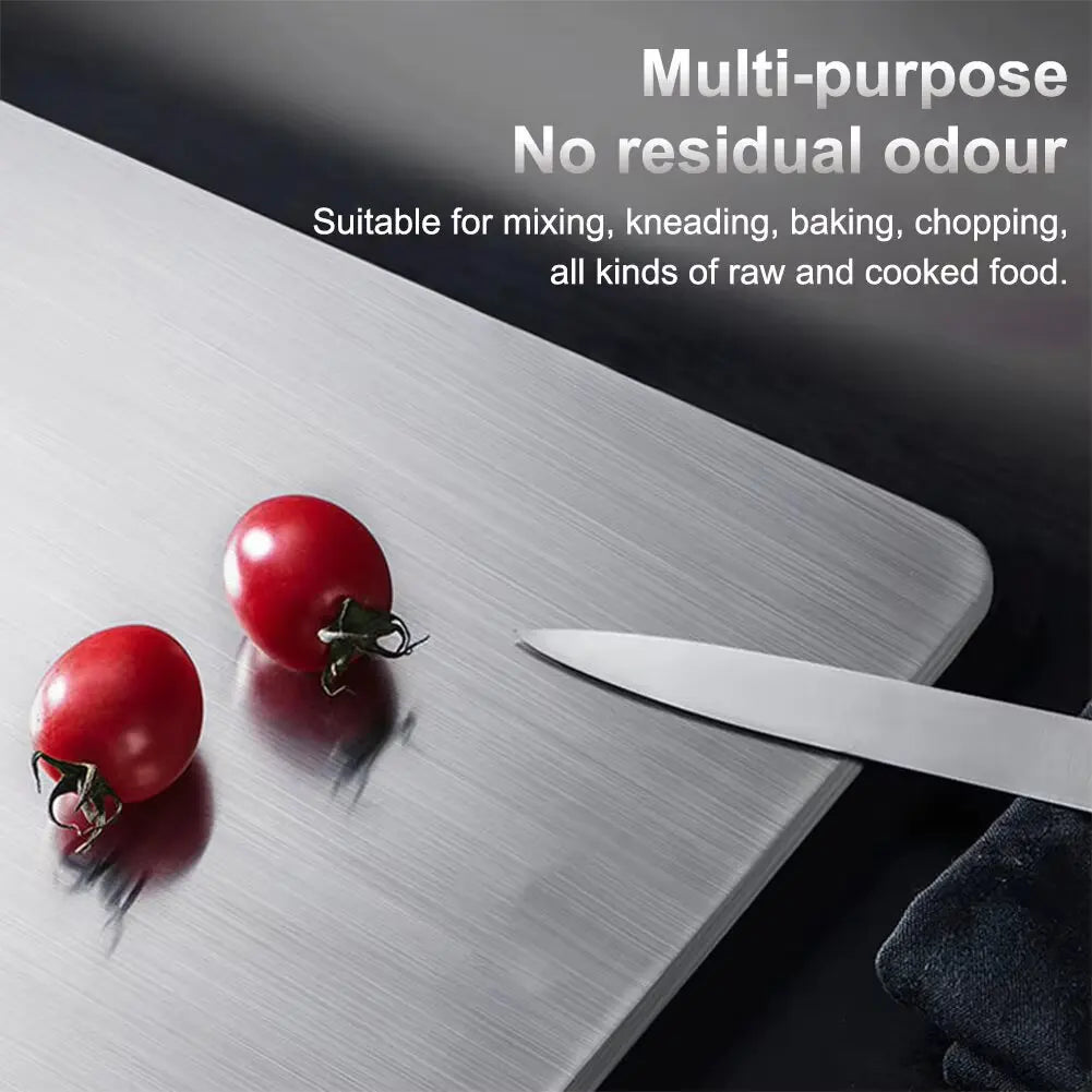 Manufacturer      New Stainless steel cutting board, heavy-duty double-sided cutting board, suitable for meat, vegetables, fruits, durable     Kitchen gadgets