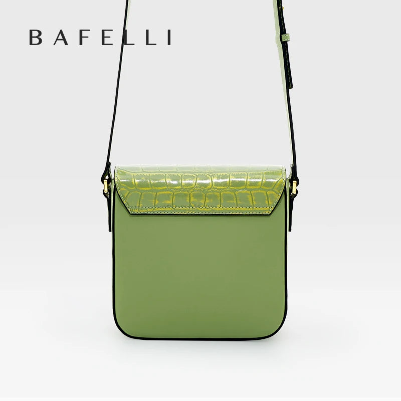 BAFELLI WOMEN BAGS FASHION  LEATHER MINI BOXY BAG CROSSBODY ORIGINAL DESIGNER LUXURY SHOULDER SADDLE MESSENGER FEMALE K GOLD