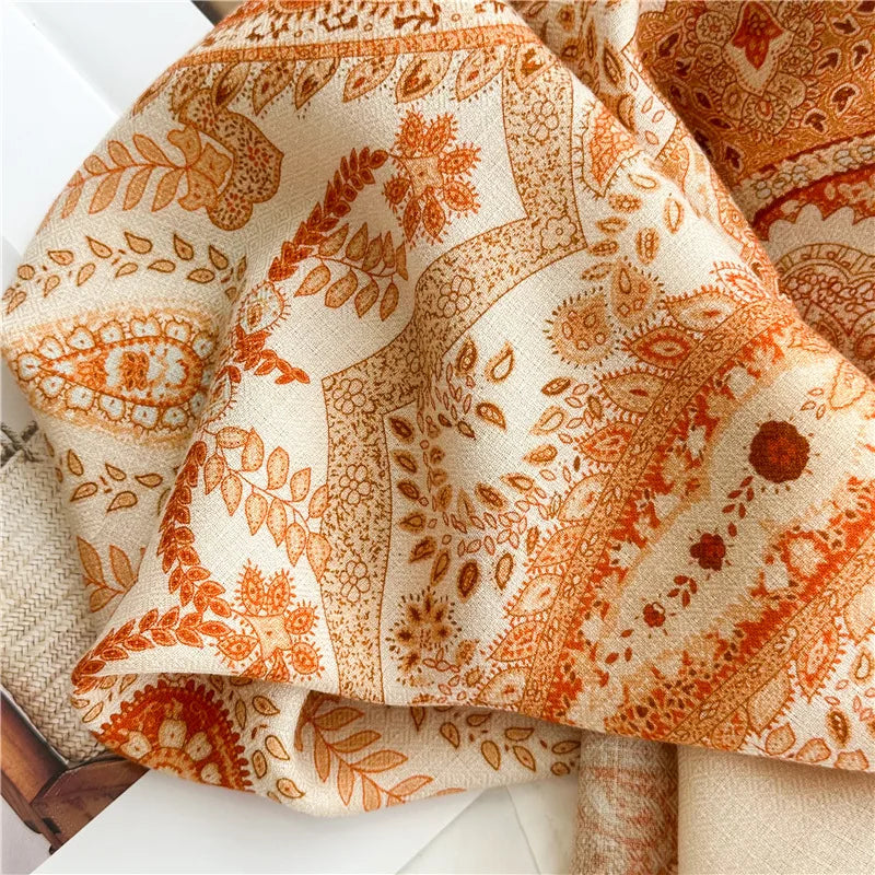 Double Sided Tassels Scarf Luxury Women Warm Silk Wool Shawl 140cm Pashmina Vintage Foulard Head Bag Wrap Stole Christmas Gift