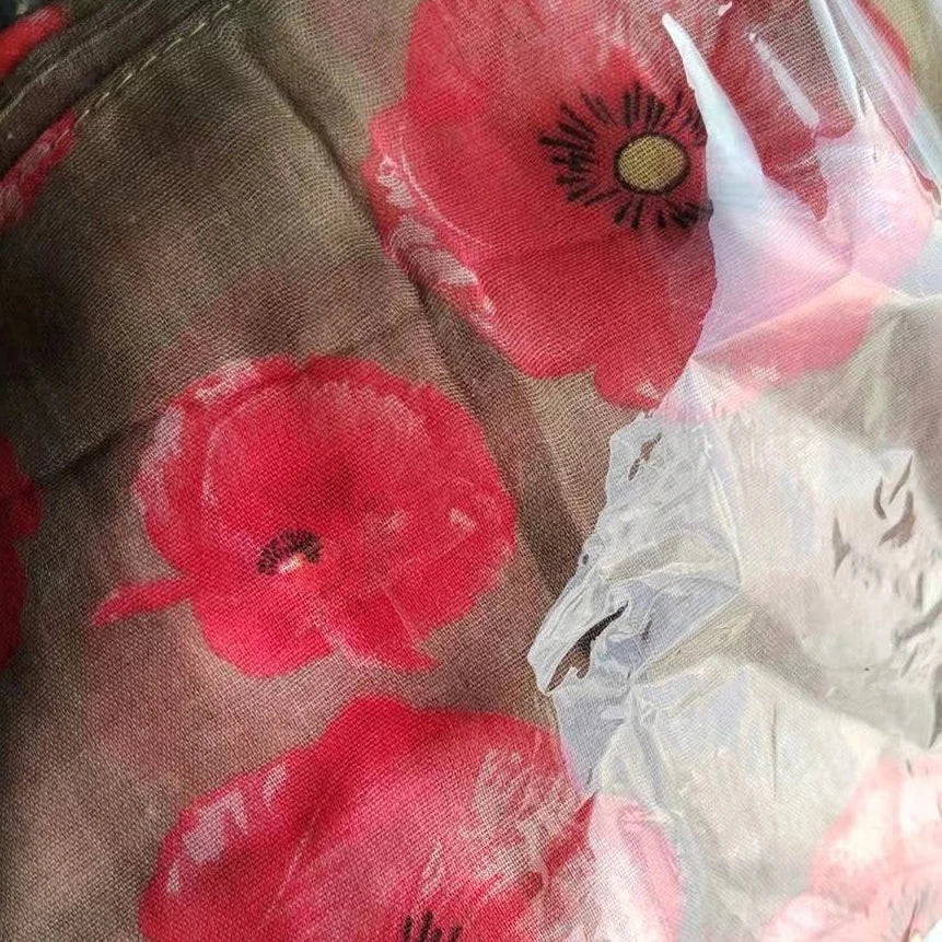New Fashion Poppy Print Scarves Shawls Women Beach Flower Print Foulard Wrap Accessories Hijab 5 Color  scarf