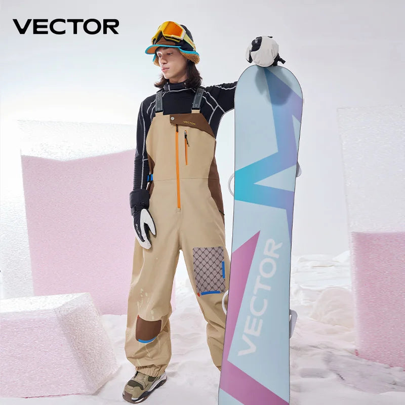 VECTOR Men and Women 3L Ski Pant Windproof and Waterproof Solona Fabric Outdoor Skiing Other Autumn Winter Outdoor Activitie