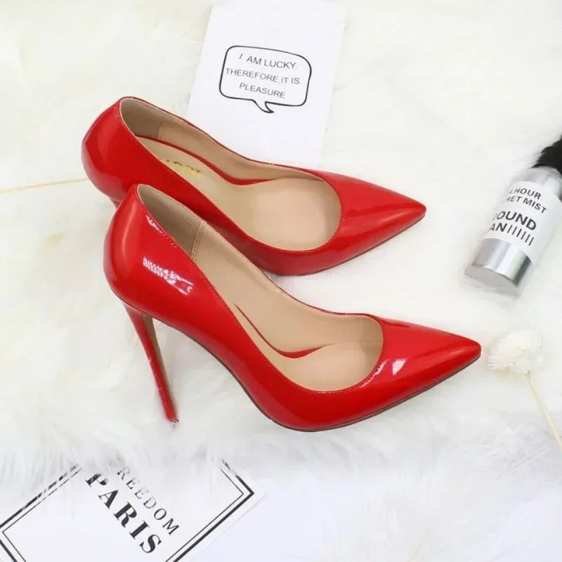 Manufacturer   2024 Fashion High Heels 35-45 Plus Size Women Shoes 12cm Thin Stiletto Banquet Wedding Shoes Sexy Pointed Toe Ladies Party Shoes   Pumps