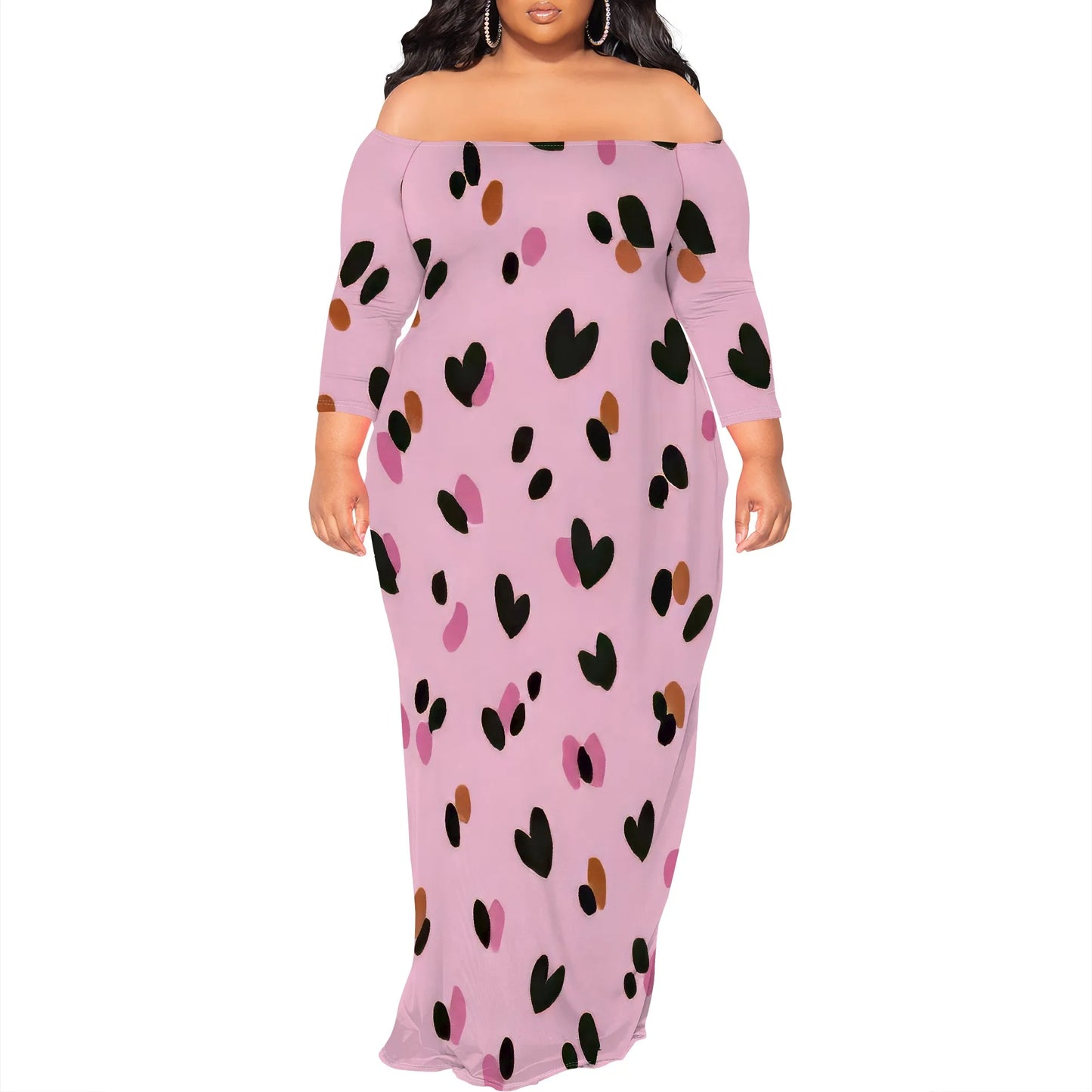 Maxi Dress for Women V Neck Casual 3/4 Sleeve Wrap Sexy Long Dresses Floral with Belt