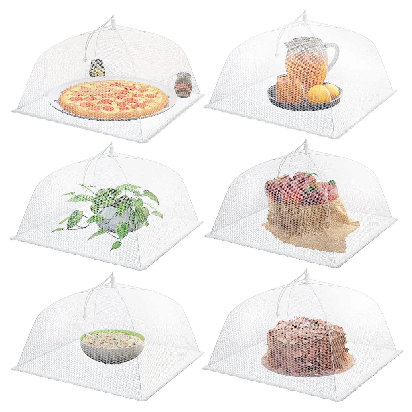 Manufacturer   Picnic Food Covers for Outside Mesh: 3/6/12 Packs 17 Inch Pop Up Fine Fly Net for Fruit - Collapsible Screen Umbrella Food Tent   kitchen gadgets
