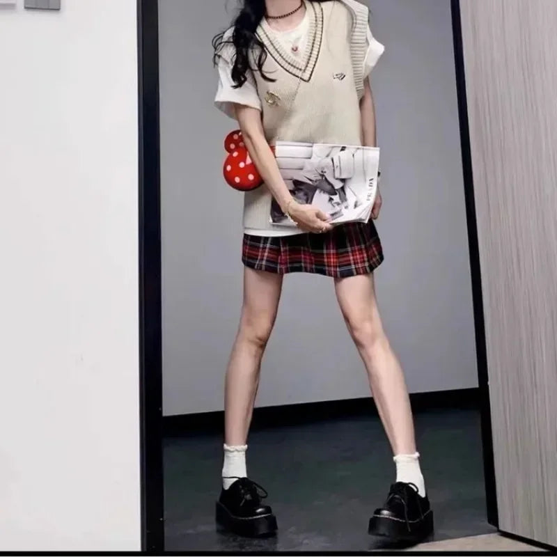 Manufacturer   Loafers Thick Soled Retro Black Leather Shoes Women's  Autumn Winter New Item Japanese Style College Style Lace Up Loafers   Pumps