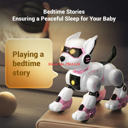 Smart Programming Stunt Dog Intelligent Remote Control Robot Dogs Toys 2.4G RC Stunt Dog Sensing Sing& Dancing RC Dog Toy Gift Toy