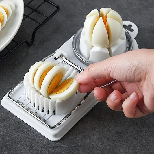 manufacturer  Multifunctional PP Base egg cutter 2-in-1 stainless steel wire pull egg cutter for hanging high-quality kitchen accessory tools   Kitchen gadgets