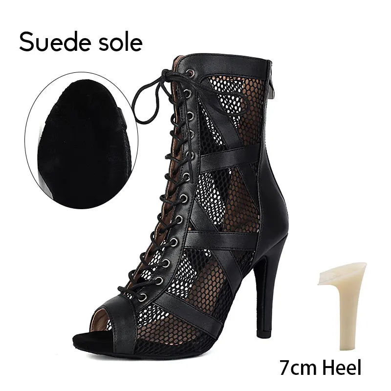 Manufacturer   Woman Dance Boots Air mesh Party Dance Shoes Ladies Girls High heeled Dance Boots Women Ballroom Dancing Shoes Sexy Stilettos   boots
