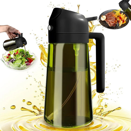 manufacturer  470ML/16oz Light-Blocking Dark Oil Sprayer for Cooking 2 in 1 Olive Oil Dispenser Bottle for Kitchen Dark Green Glass Oil Bottle   Kitchen gadgets