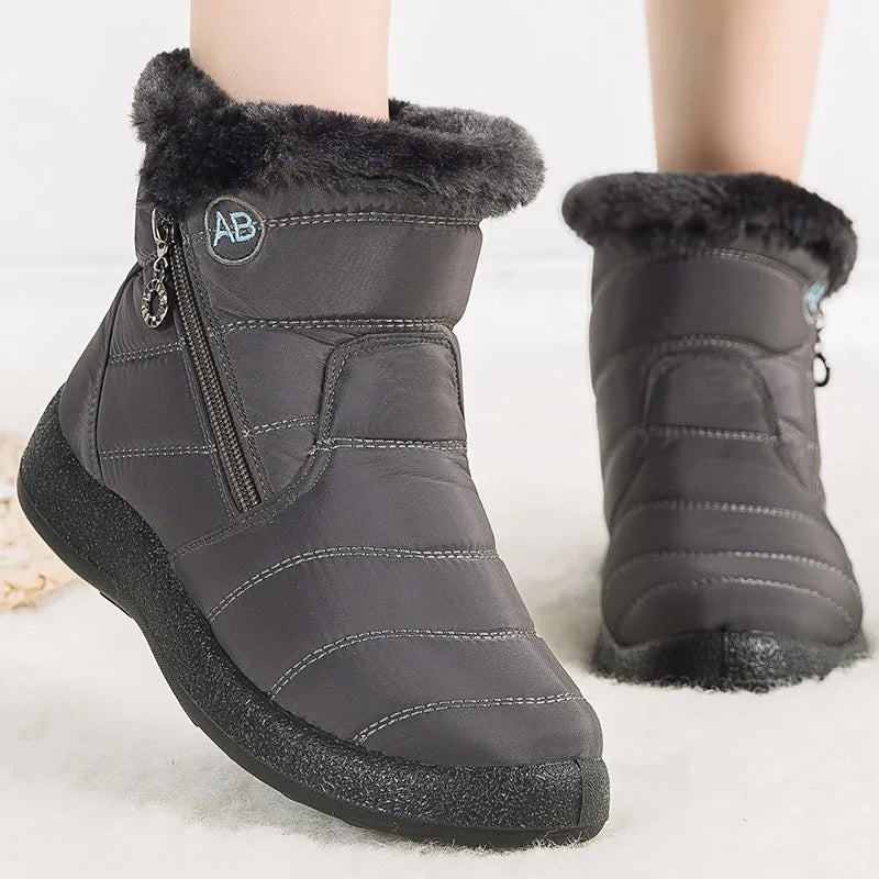 Manufacturer   Women's Boots Women's Ankle Boots With Fur Winter Shoes Women Low Heels Winter Boots Snow Waterproof Botas Mujer Winter Footwear   boots