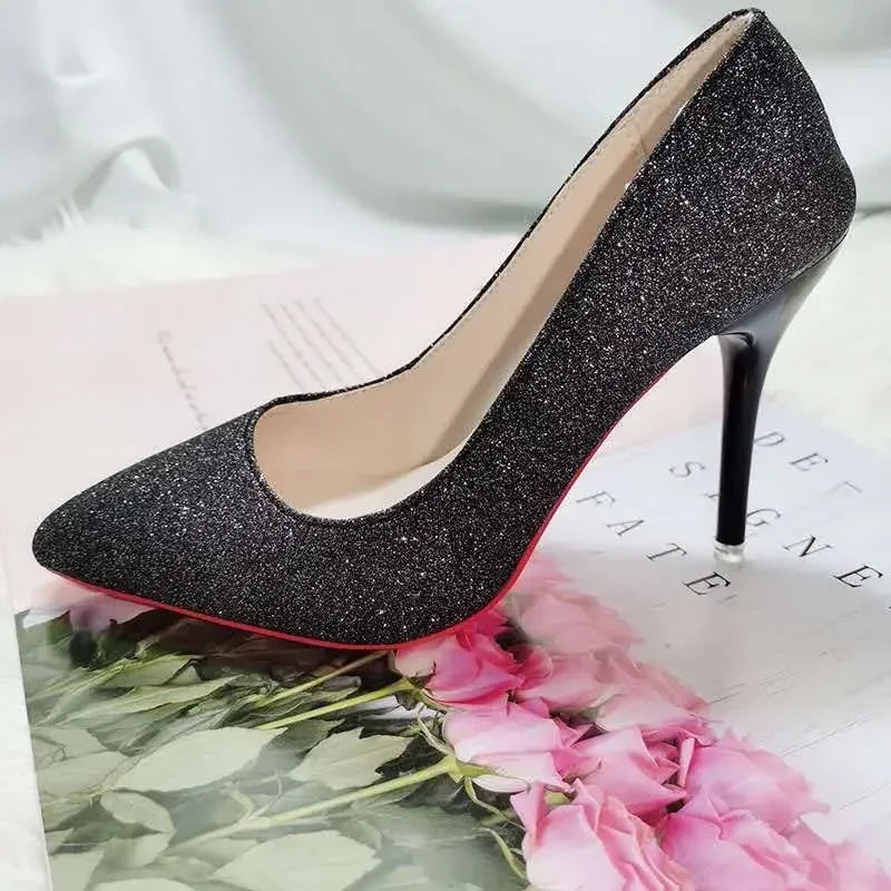 Manufacturer   2024 Fashion High Heels 35-45 Plus Size Women Shoes 12cm Thin Stiletto Banquet Wedding Shoes Sexy Pointed Toe Ladies Party Shoes   Pumps