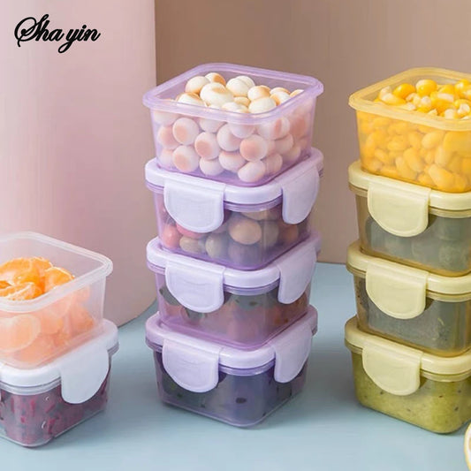 manufacturer  4PCS Candy-Colored Mini Sealed Storage Box For Storing Hamster Snacks And Separating Condiments - Portable   Kitchen gadgets