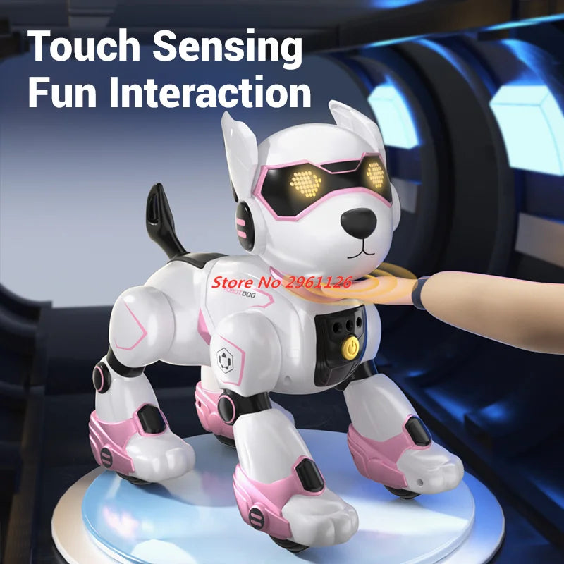 Smart Programming Stunt Dog Intelligent Remote Control Robot Dogs Toys 2.4G RC Stunt Dog Sensing Sing& Dancing RC Dog Toy Gift