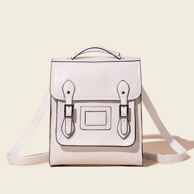 Genuine Leather Women's Backpack Vintage Cowhide Preppy Style Girls School Bag Large Capacity Women Shoulder Bag