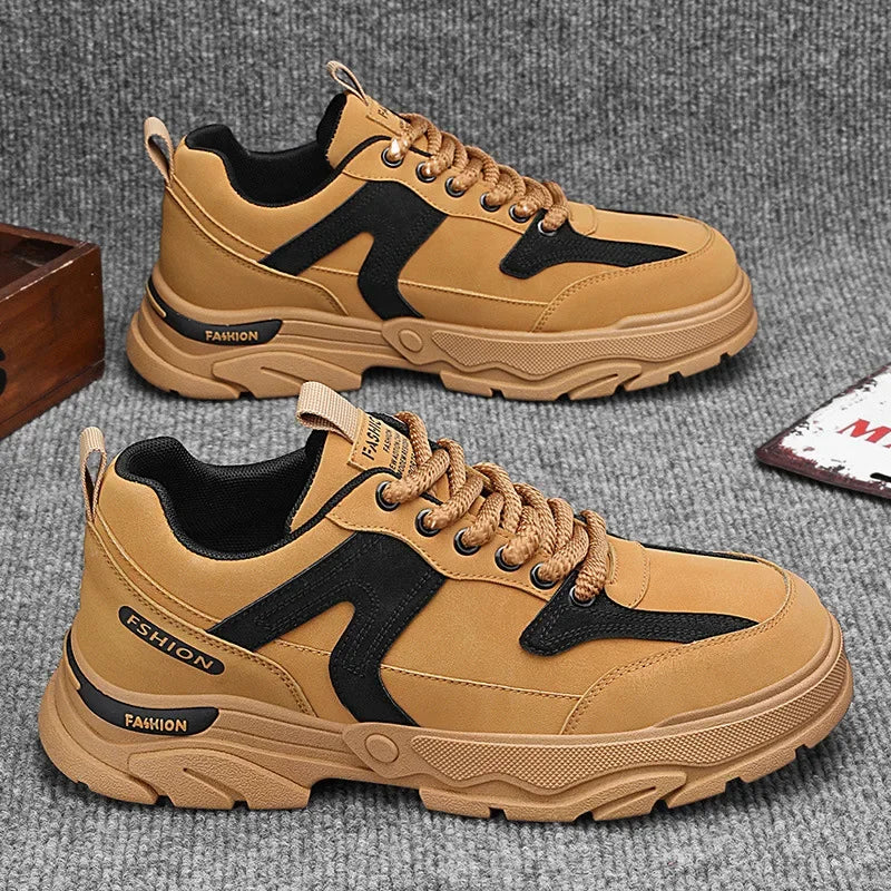 Manufacturer   Fipatbu Men's Spring Casual Shoes Wearproof Leather Luxury Sneakers Chelsea Tactical Denim Combat Comfortable Work Safety Shoes    Sneakers