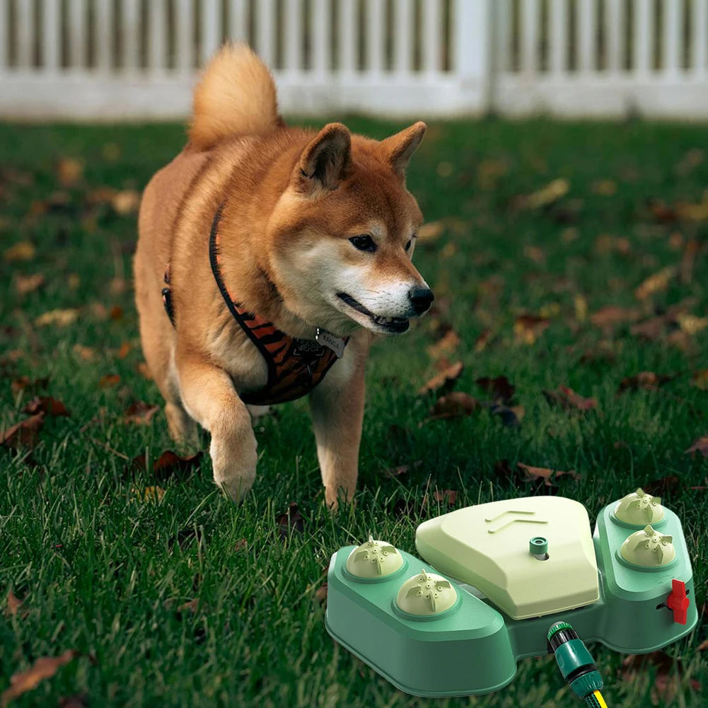 Dog Sprinkler Dog Water Fountain Adjustable Angle & Speed Dog Water Dispenser Toy BPA Free Pet Water Toy for Play and Drinking  dog toy
