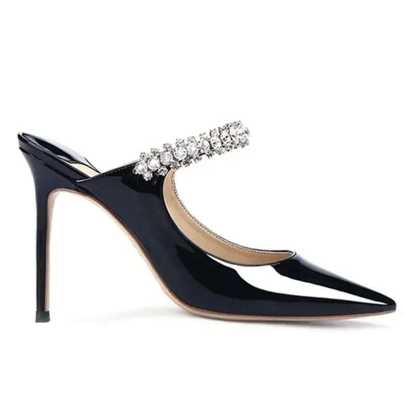 Manufacturer   European and American Spring and Autumn New Women High Heel Shoes High Quality Diamond Decoration Muller Shoes   Pumps